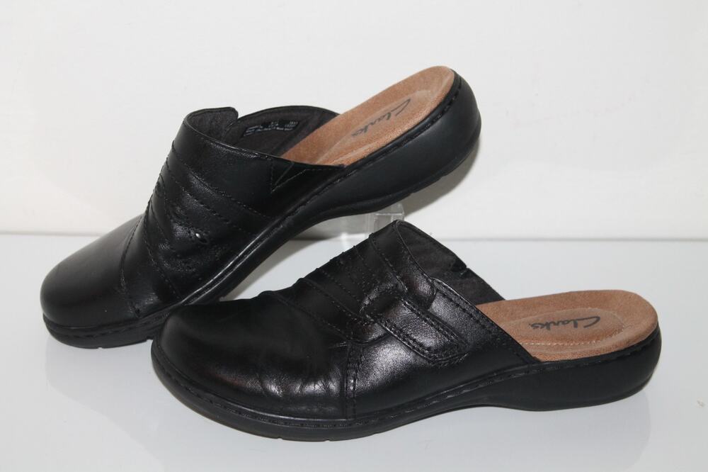 Clarks Mule Casual Shoes, 26969170, Black, Leather, Women's Size 8.5